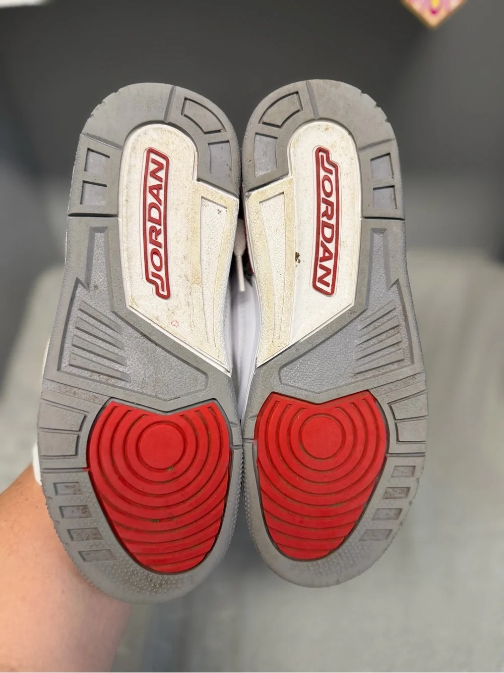 Jordan Kids White/Red/Gray Retro 3 Sneakers